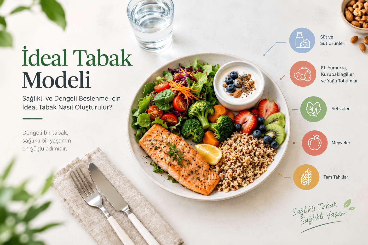 İdeal Tabak Modeli Nedir? Sağlıklı ve Dengeli Beslenme İçin İdeal Tabak Nasıl Oluşturulur?